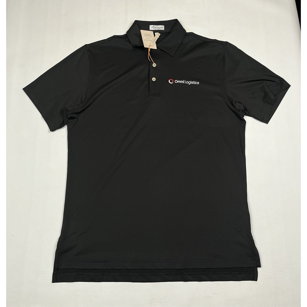 Peter Millar Summer Comfort Crown Sport Polo Mens Medium Black ME0K01S Golf